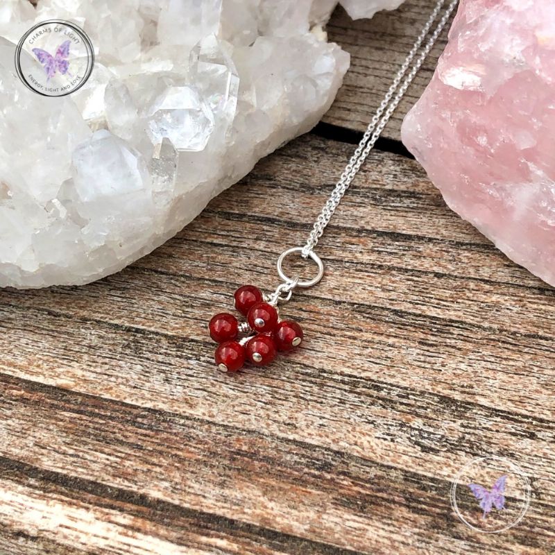 Carnelian Cluster July Birthstone Necklace